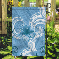 Polynesian Hibiscus Flower Tribal Garden Flag Blue Color