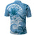 Polynesian Hibiscus Flower Tribal Polo Shirt Blue Color
