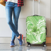 Polynesian Hibiscus Flower Tribal Luggage Cover Lime Green Color LT9 - Polynesian Pride