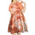 Polynesian Hibiscus Flower Tribal Kid Short Sleeve Dress Peach Color
