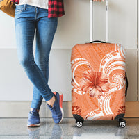 Polynesian Hibiscus Flower Tribal Luggage Cover Peach Color LT9 - Polynesian Pride
