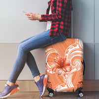 Polynesian Hibiscus Flower Tribal Luggage Cover Peach Color LT9 - Polynesian Pride