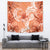 Polynesian Hibiscus Flower Tribal Tapestry Peach Color