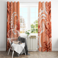 Polynesian Hibiscus Flower Tribal Window Curtain Peach Color LT9 - Polynesian Pride