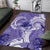 Polynesian Hibiscus Flower Tribal Area Rug Violet Color