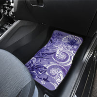 Polynesian Hibiscus Flower Tribal Car Mats Violet Color