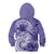 Polynesian Hibiscus Flower Tribal Kid Hoodie Violet Color