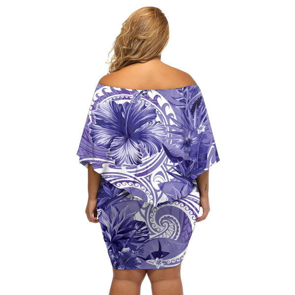 Polynesian Short Sleeve Shirt - Hibiscus Flower Tribal Fabric Wallpaper main image 0