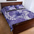 Polynesian Hibiscus Flower Tribal Quilt Bed Set Violet Color