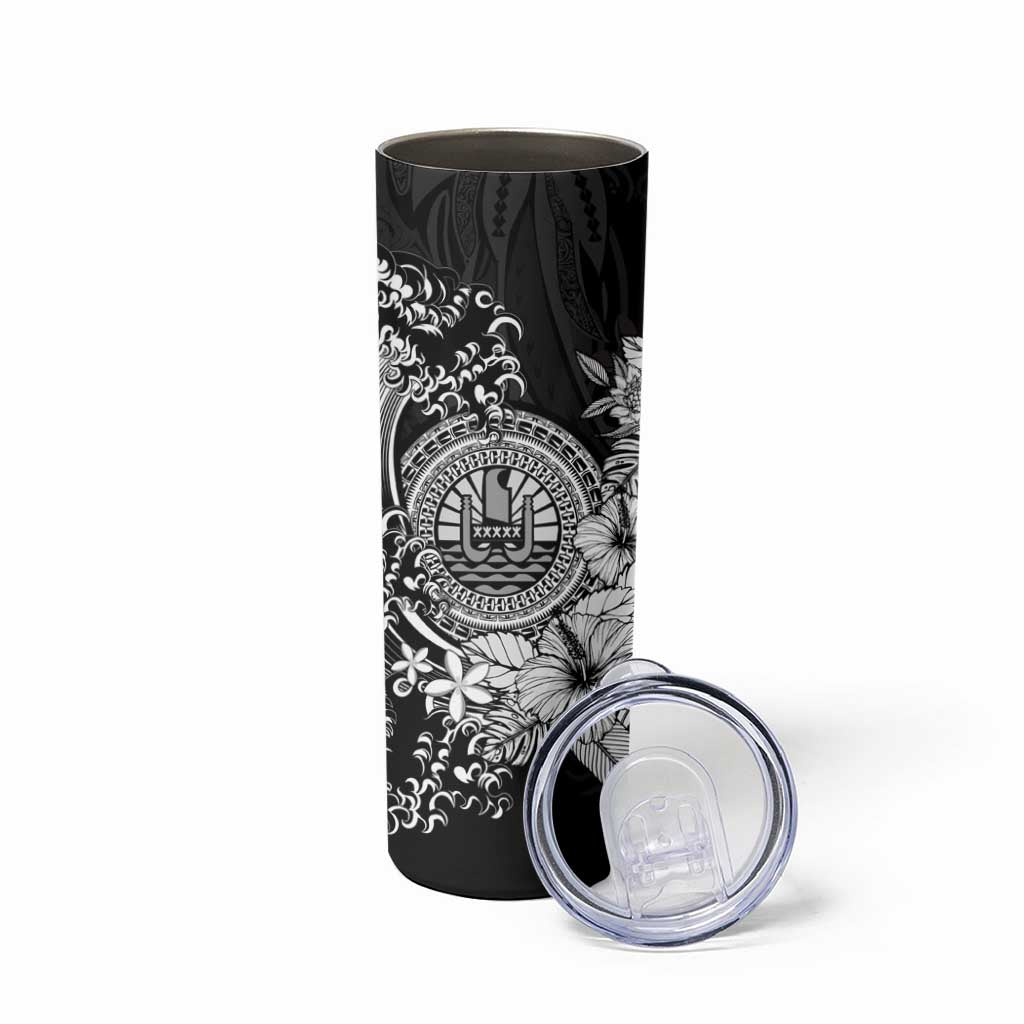 Black Polynesian Tahiti Island Skinny Tumbler The Wave of Water