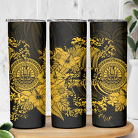 Gold Polynesian Tahiti Island Skinny Tumbler The Wave of Water