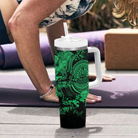 Green Polynesian Tahiti Island Tumbler With Handle The Wave of Water