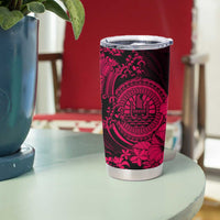 Pink Polynesian Tahiti Island Tumbler Cup The Wave of Water
