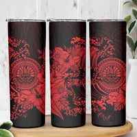 Red Polynesian Tahiti Island Skinny Tumbler The Wave of Water