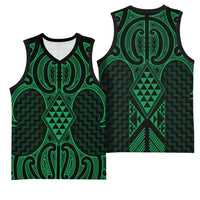 Kakariki Maori Ta Moko Poutama Art Basketball Jersey - Polynesian Pride