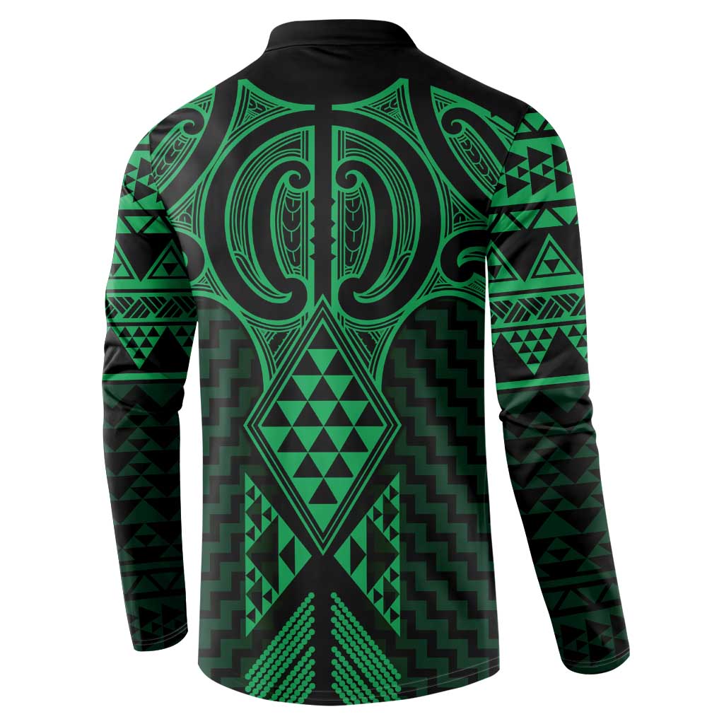 Kakariki Maori Ta Moko Poutama Art Button Sweatshirt LT9 - Polynesian Pride