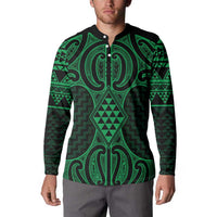 Kakariki Maori Ta Moko Poutama Art Button Sweatshirt LT9 - Polynesian Pride