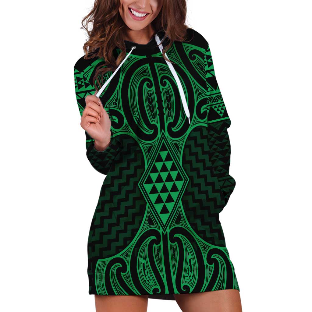 Kakariki Maori Ta Moko Poutama Art Hoodie Dress