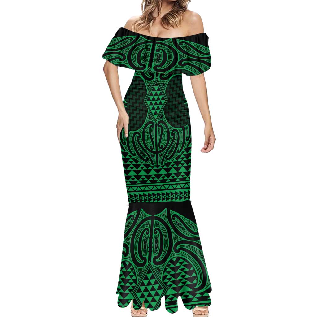 Kakariki Maori Ta Moko Poutama Art Mermaid Dress