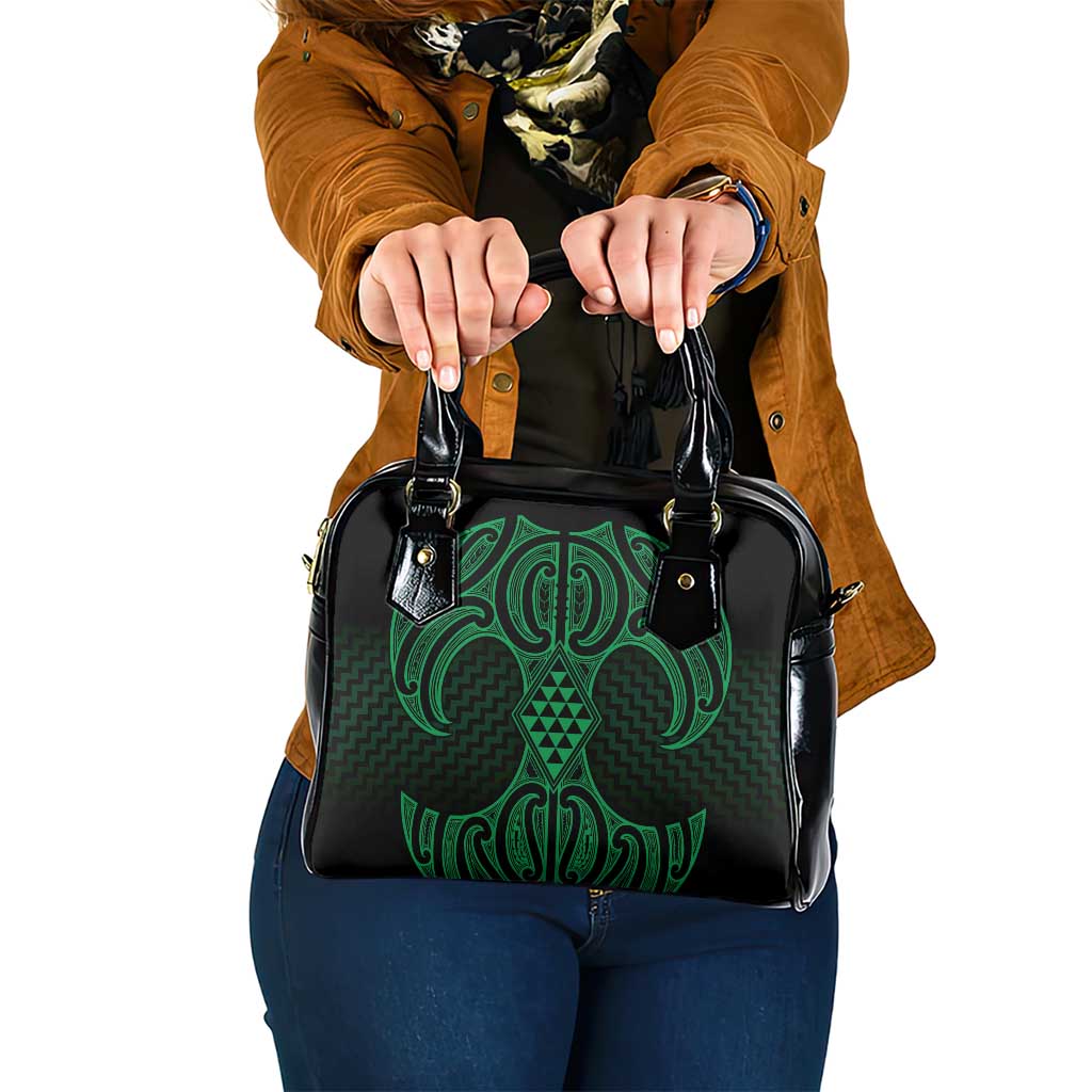 Kakariki Maori Ta Moko Poutama Art Shoulder Handbag LT9 One Size Green - Polynesian Pride