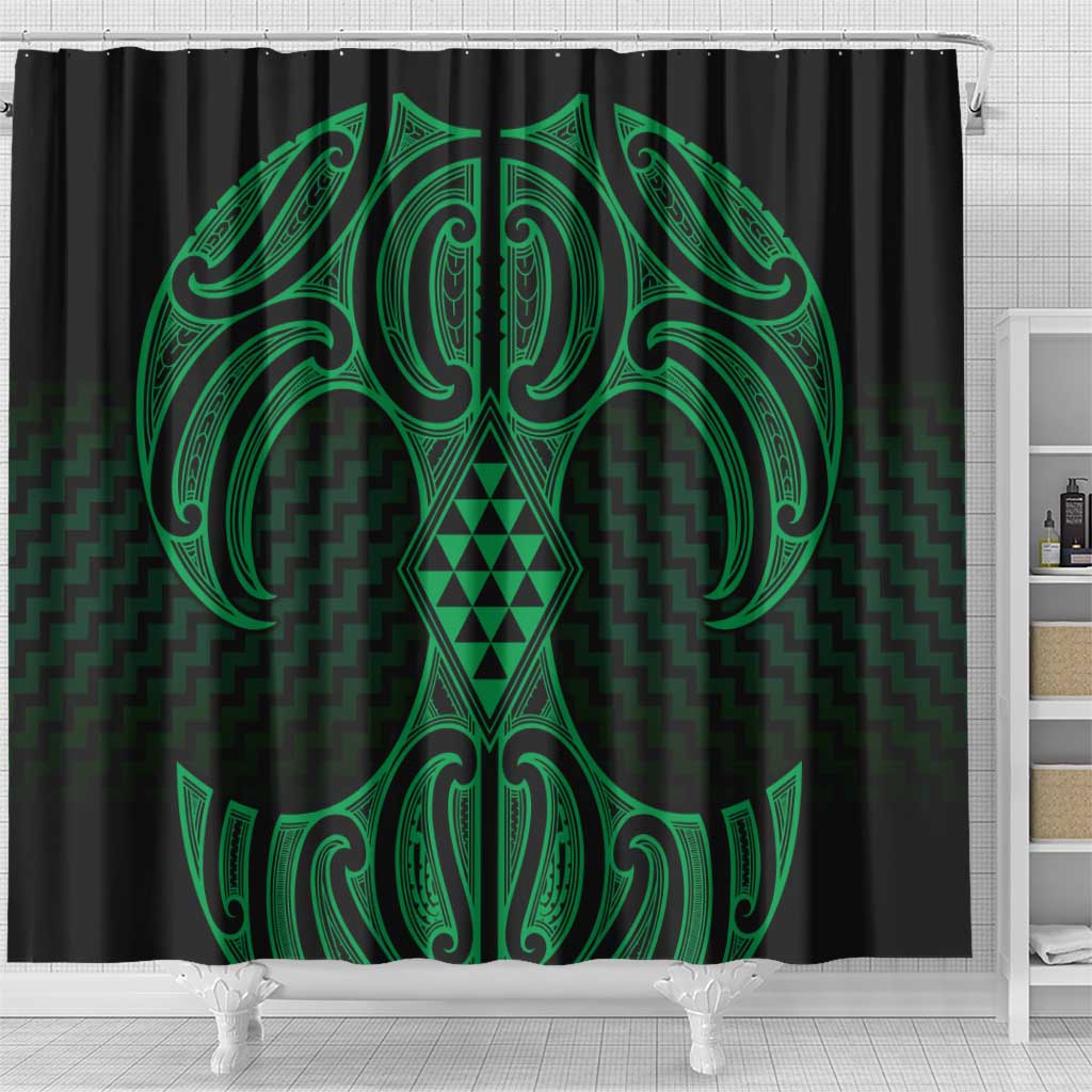 Kakariki Maori Ta Moko Poutama Art Shower Curtain
