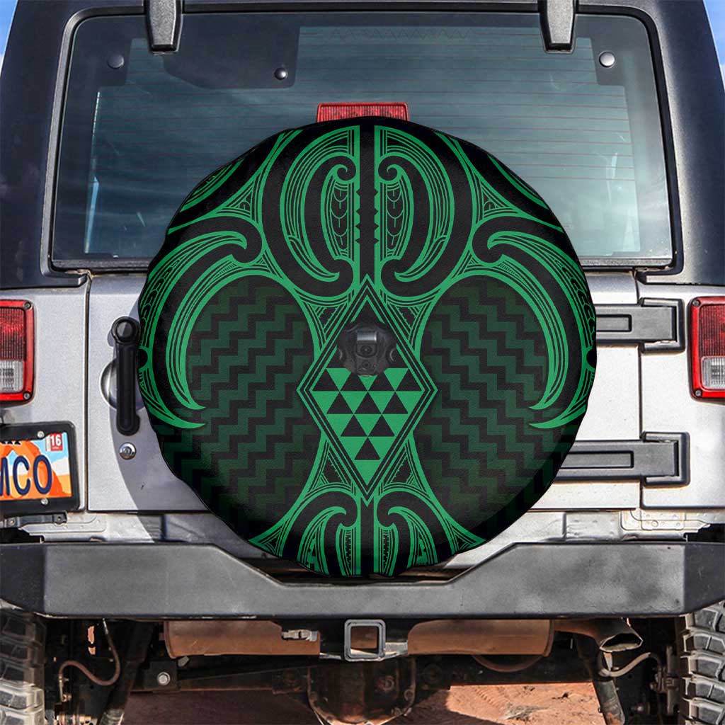 Kakariki Maori Ta Moko Poutama Art Spare Tire Cover LT9 Green - Polynesian Pride