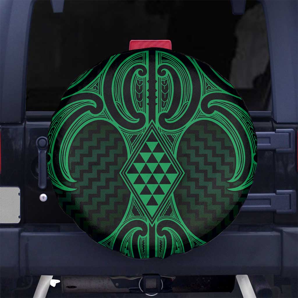 Kakariki Maori Ta Moko Poutama Art Spare Tire Cover
