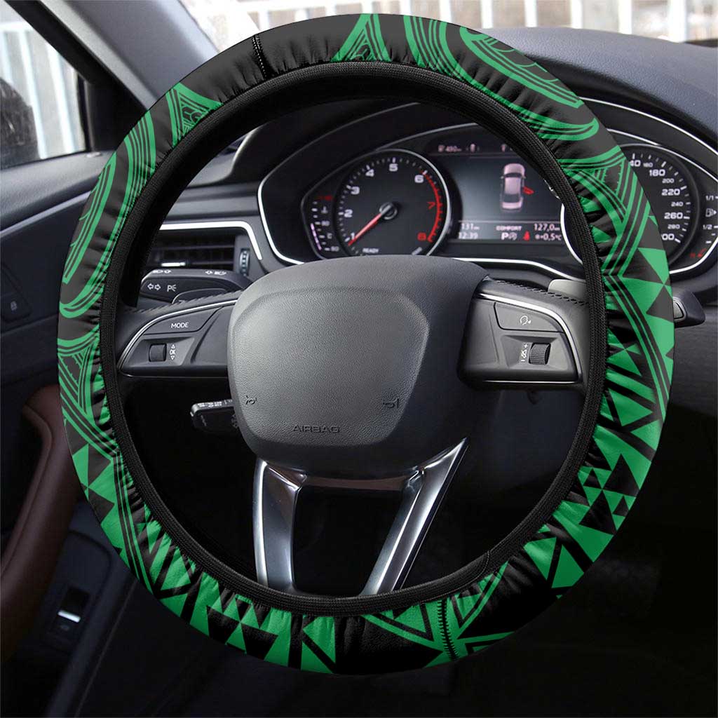 Kakariki Maori Ta Moko Poutama Art Steering Wheel Cover LT9 - Polynesian Pride