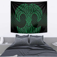 Kakariki Maori Ta Moko Poutama Art Tapestry