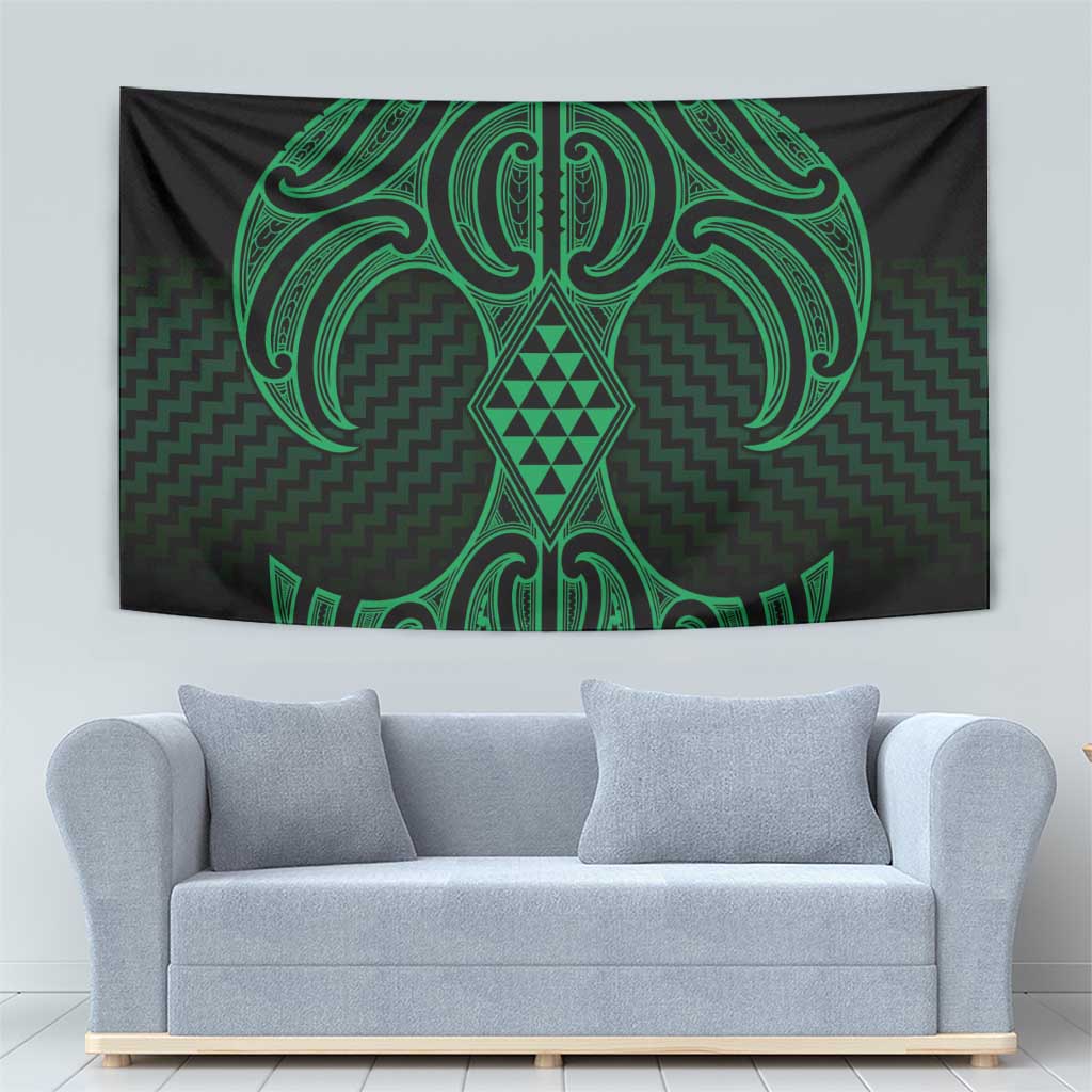 Kakariki Maori Ta Moko Poutama Art Tapestry