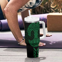 Kakariki Maori Ta Moko Poutama Art Tumbler With Handle