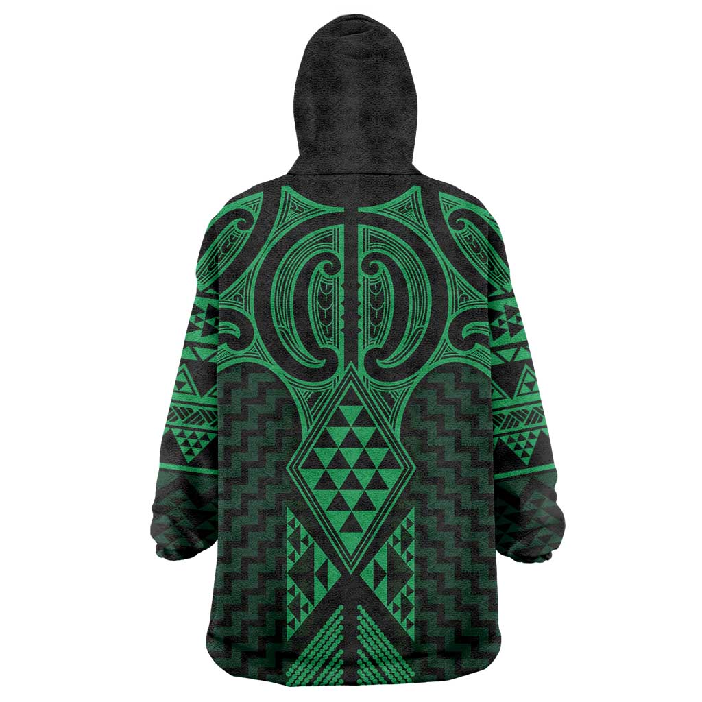 Kakariki Maori Ta Moko Poutama Art Wearable Blanket Hoodie