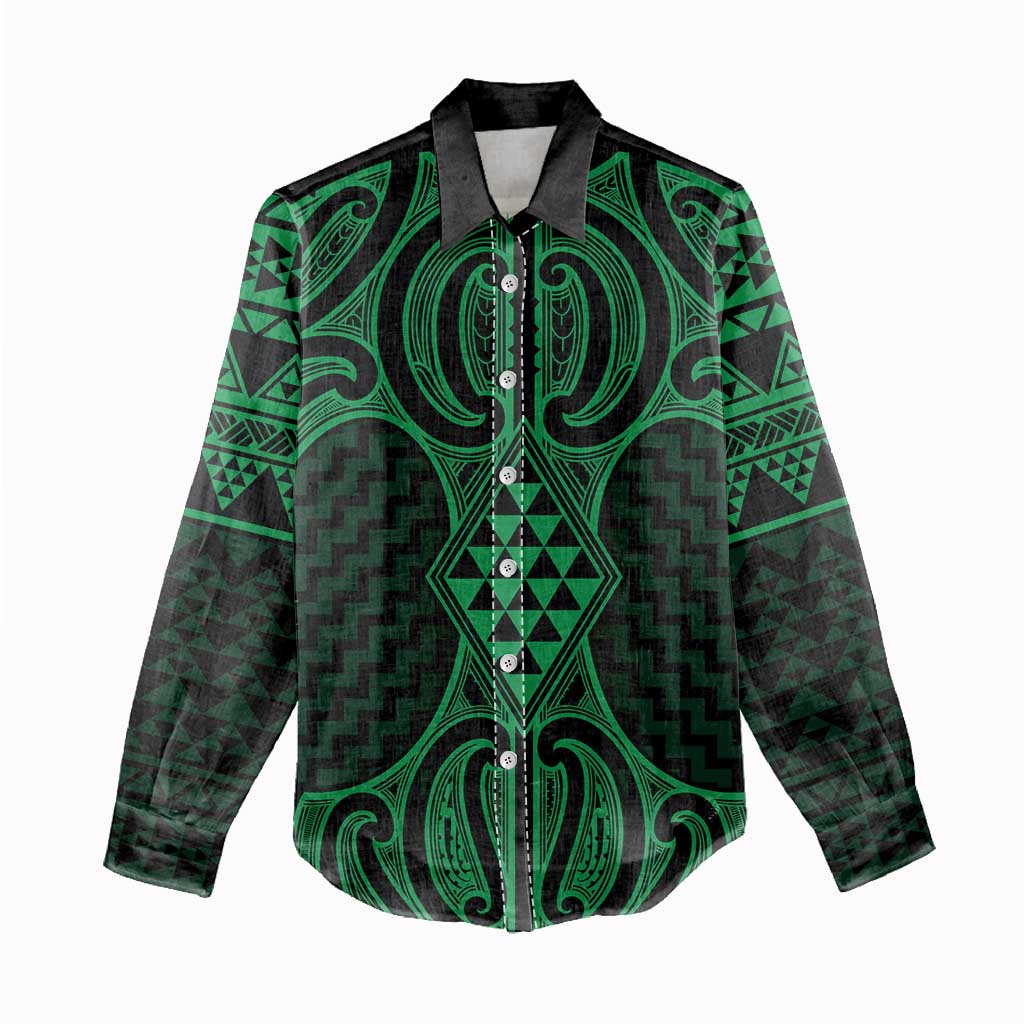 Kakariki Maori Ta Moko Poutama Art Women Casual Shirt LT9 - Polynesian Pride
