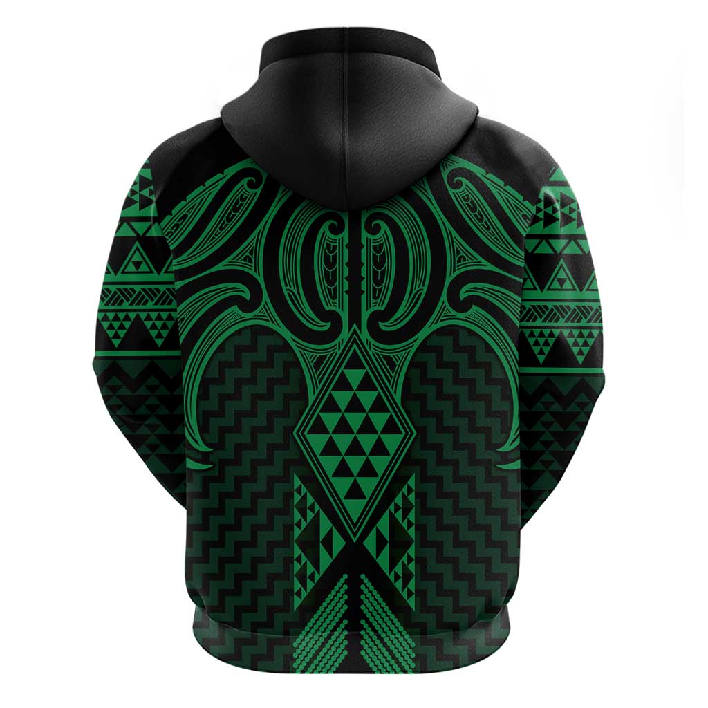 Kakariki Maori Ta Moko Poutama Art Zip Hoodie LT9 - Polynesian Pride