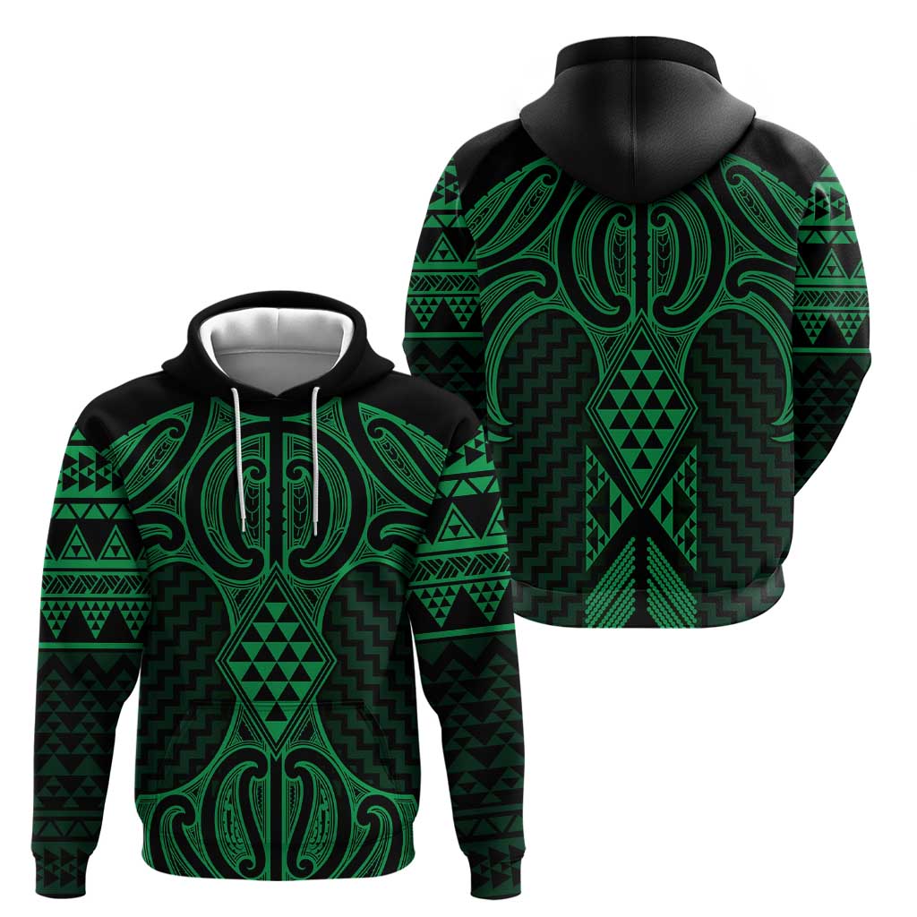 Kakariki Maori Ta Moko Poutama Art Zip Hoodie LT9 - Polynesian Pride