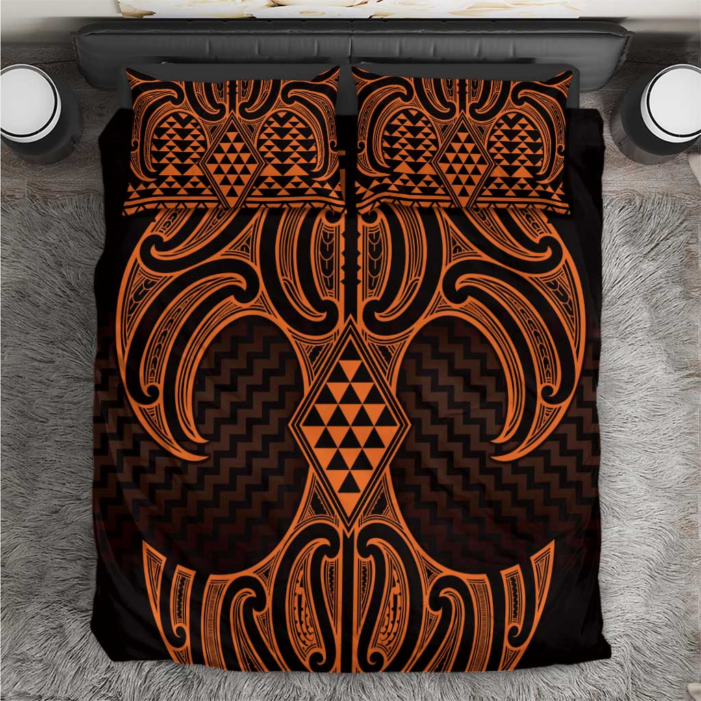Karaka Maori Ta Moko Poutama Art Bedding Set LT9 Gold - Polynesian Pride