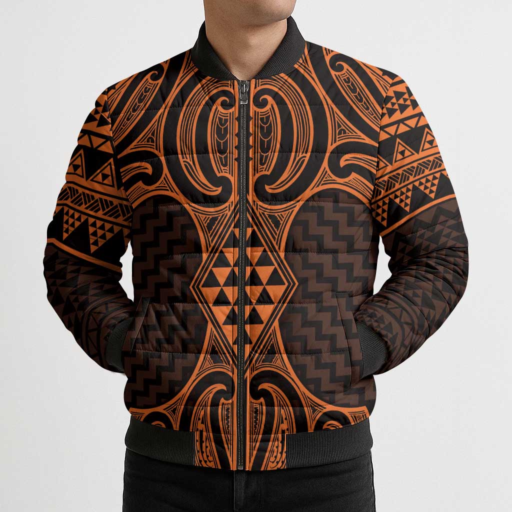 Karaka Maori Ta Moko Poutama Art Bomber Puffer Jacket - Polynesian Pride