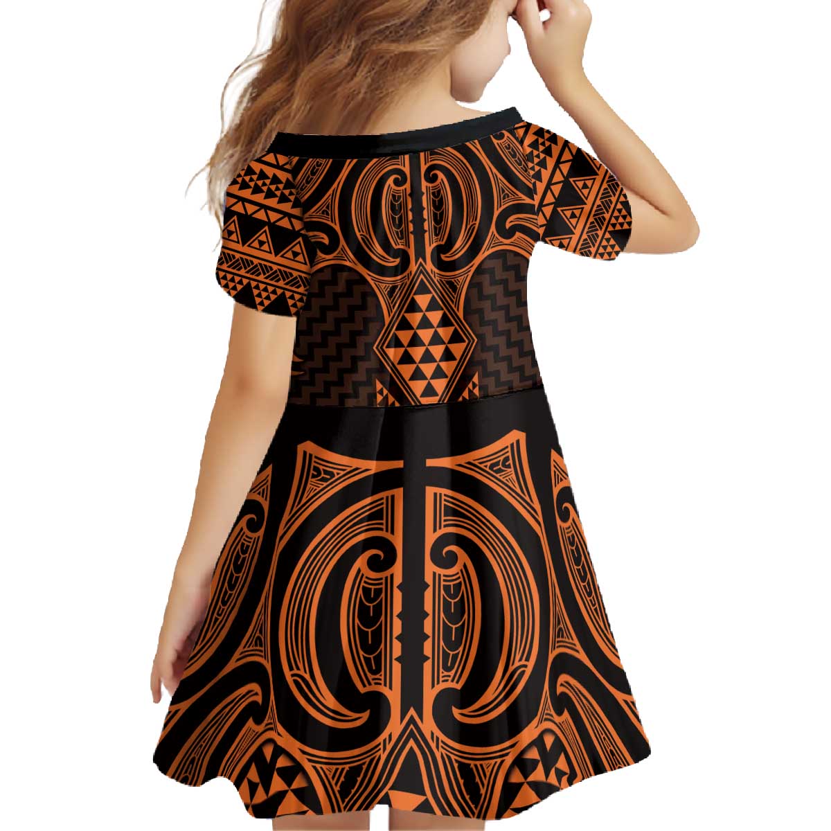 Karaka Maori Ta Moko Poutama Art Family Matching Off The Shoulder Long Sleeve Dress and Hawaiian Shirt