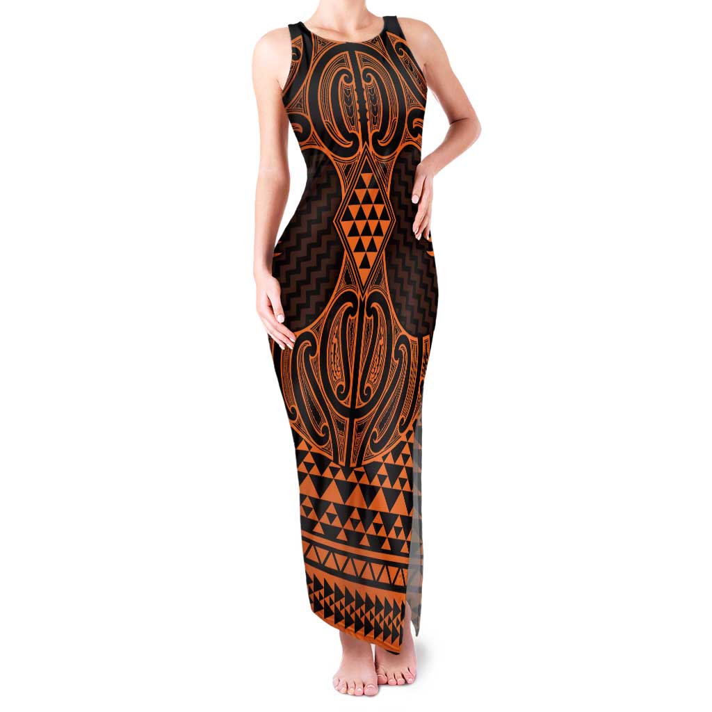 Karaka Maori Ta Moko Poutama Art Family Matching Tank Maxi Dress and Hawaiian Shirt
