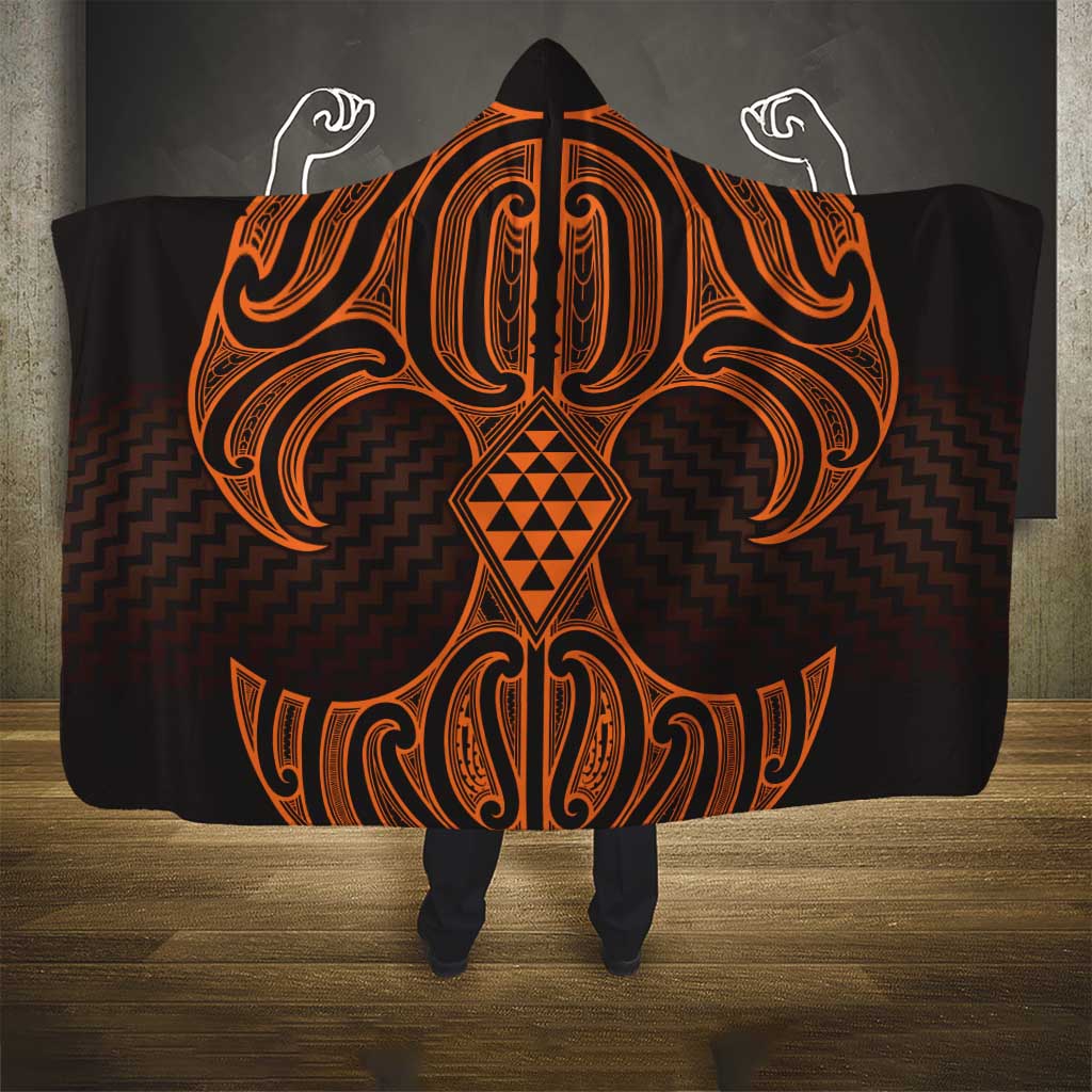 Karaka Maori Ta Moko Poutama Art Hooded Blanket