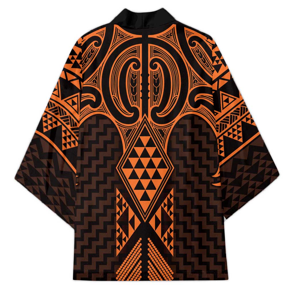 Karaka Maori Ta Moko Poutama Art Kimono - Polynesian Pride