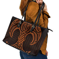 Karaka Maori Ta Moko Poutama Art Leather Tote Bag