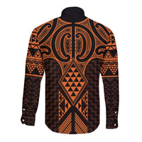 Karaka Maori Ta Moko Poutama Art Long Sleeve Button Shirt LT9 - Polynesian Pride