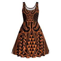 Karaka Maori Ta Moko Poutama Art Midi Dress - Polynesian Pride