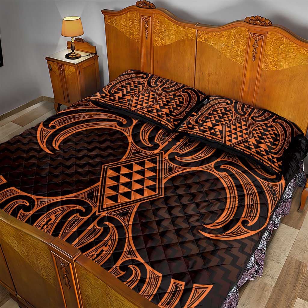 Karaka Maori Ta Moko Poutama Art Quilt Bed Set