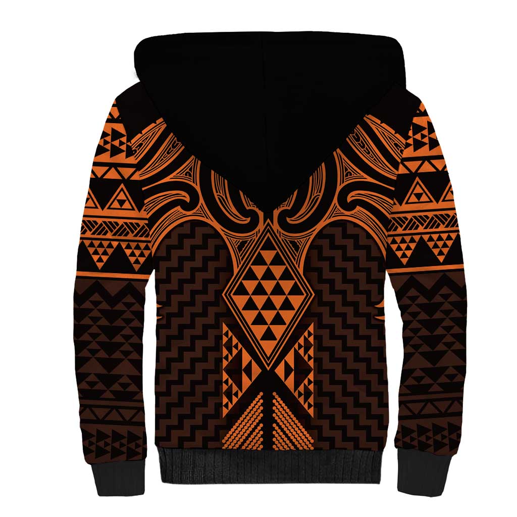 Karaka Maori Ta Moko Poutama Art Sherpa Hoodie