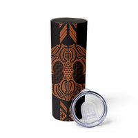 Karaka Maori Ta Moko Poutama Art Skinny Tumbler LT9 - Polynesian Pride