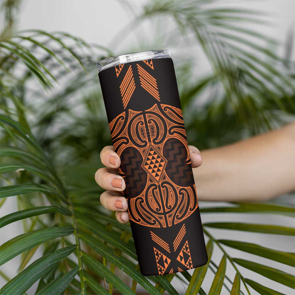 Karaka Maori Ta Moko Poutama Art Skinny Tumbler LT9 - Polynesian Pride