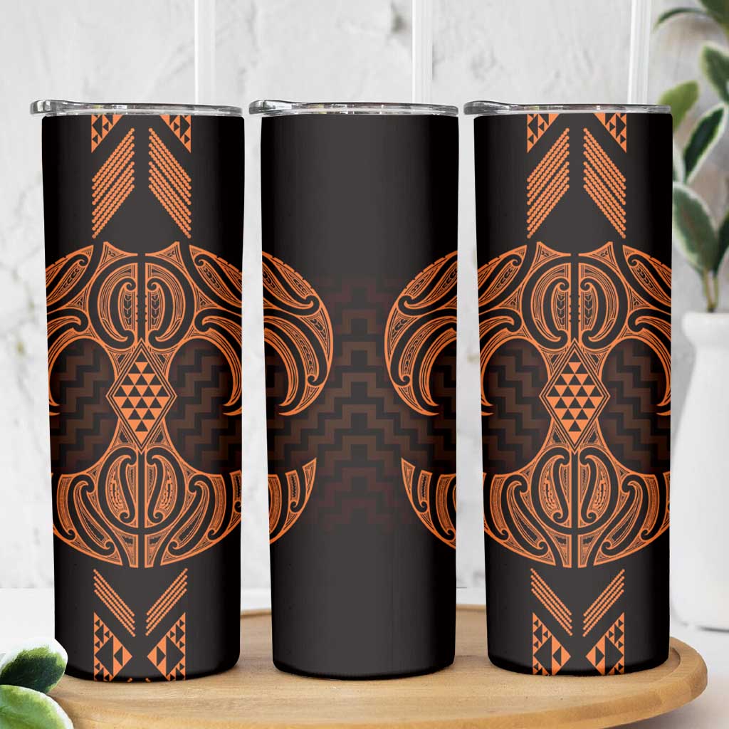 Karaka Maori Ta Moko Poutama Art Skinny Tumbler LT9 - Polynesian Pride