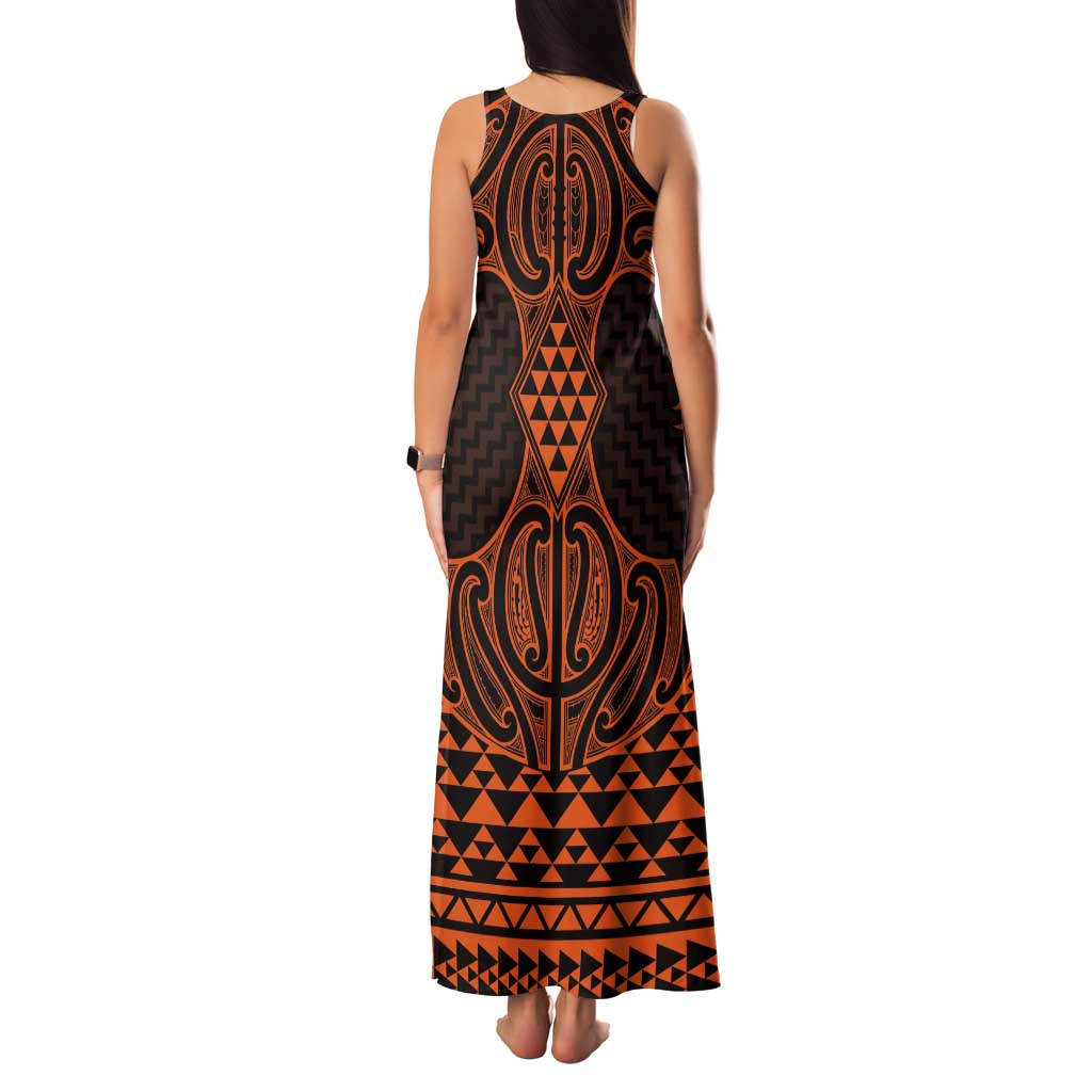 Karaka Maori Ta Moko Poutama Art Tank Maxi Dress